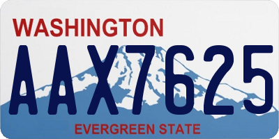 WA license plate AAX7625