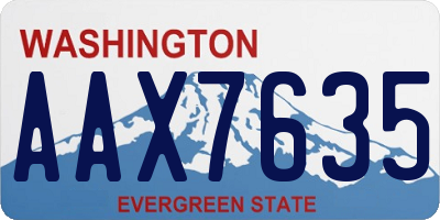 WA license plate AAX7635