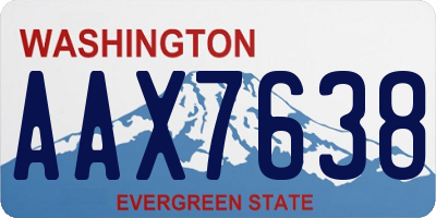 WA license plate AAX7638