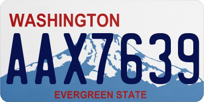 WA license plate AAX7639