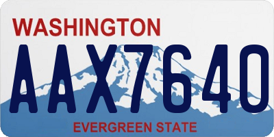 WA license plate AAX7640