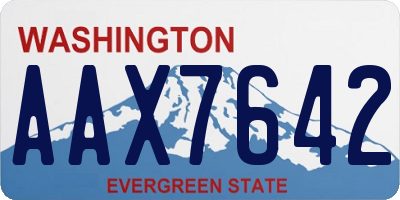 WA license plate AAX7642