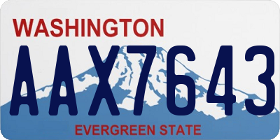 WA license plate AAX7643