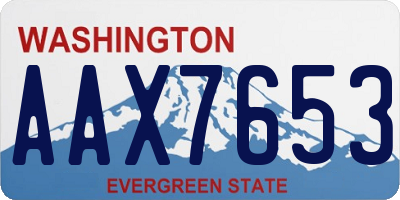WA license plate AAX7653