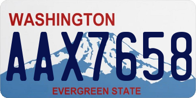 WA license plate AAX7658