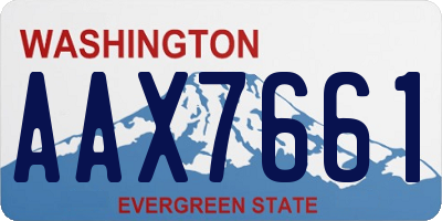 WA license plate AAX7661