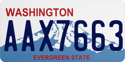 WA license plate AAX7663