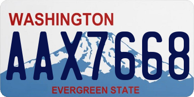 WA license plate AAX7668