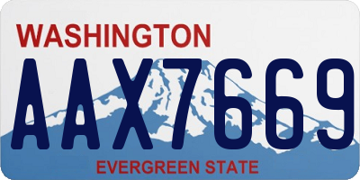 WA license plate AAX7669