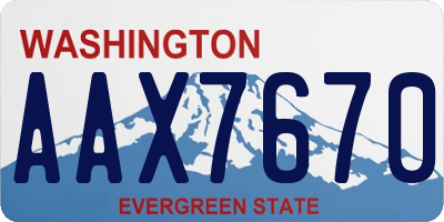 WA license plate AAX7670