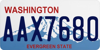 WA license plate AAX7680
