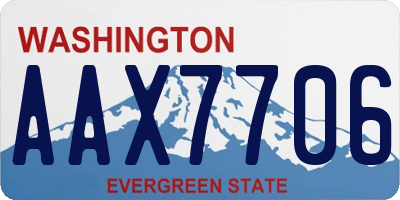 WA license plate AAX7706