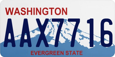WA license plate AAX7716