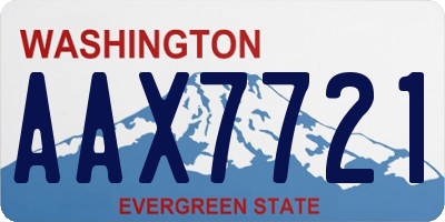 WA license plate AAX7721