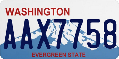WA license plate AAX7758