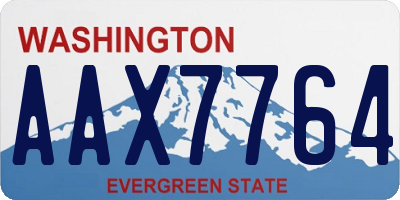 WA license plate AAX7764