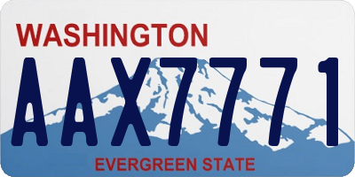 WA license plate AAX7771