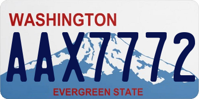 WA license plate AAX7772