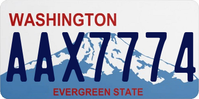 WA license plate AAX7774