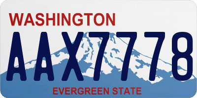 WA license plate AAX7778