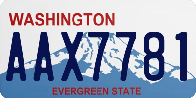 WA license plate AAX7781