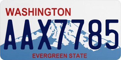WA license plate AAX7785