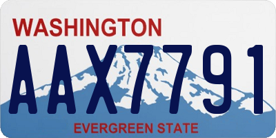 WA license plate AAX7791