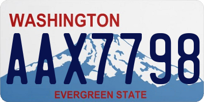 WA license plate AAX7798