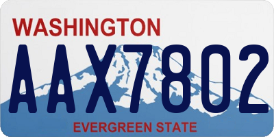 WA license plate AAX7802