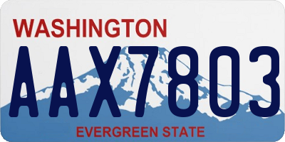 WA license plate AAX7803