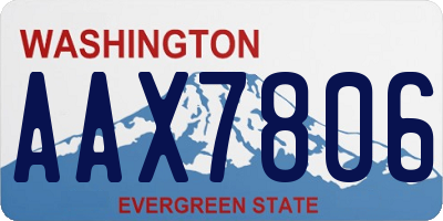 WA license plate AAX7806