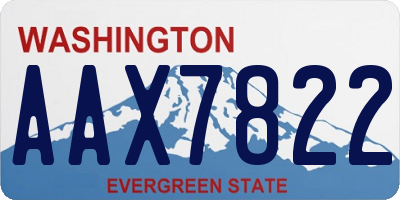 WA license plate AAX7822