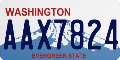 WA license plate AAX7824