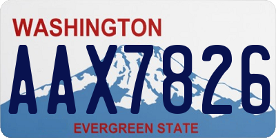 WA license plate AAX7826