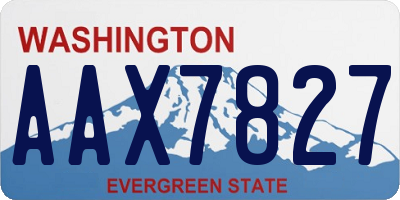 WA license plate AAX7827