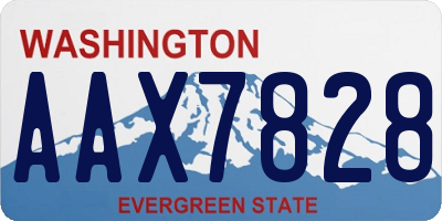 WA license plate AAX7828