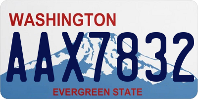 WA license plate AAX7832
