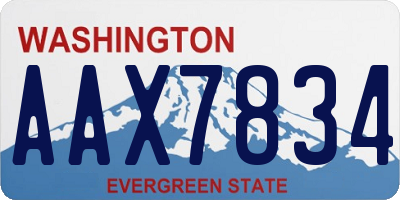 WA license plate AAX7834