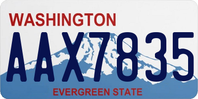 WA license plate AAX7835
