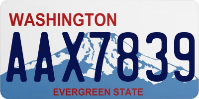 WA license plate AAX7839