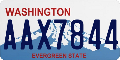 WA license plate AAX7844