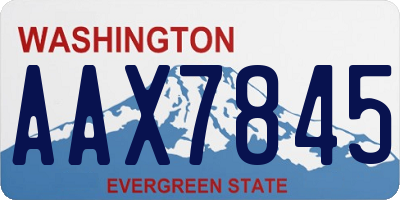 WA license plate AAX7845