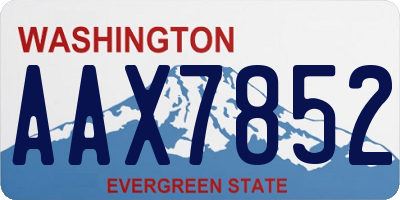 WA license plate AAX7852
