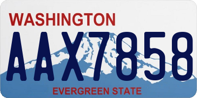WA license plate AAX7858