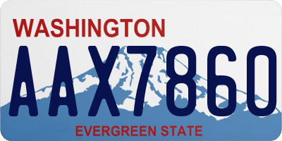 WA license plate AAX7860