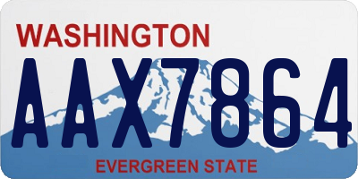WA license plate AAX7864