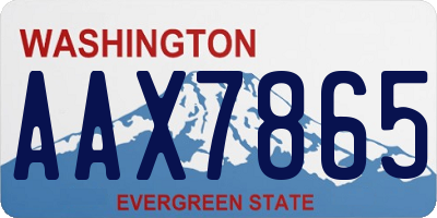 WA license plate AAX7865