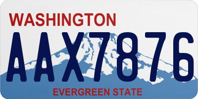 WA license plate AAX7876