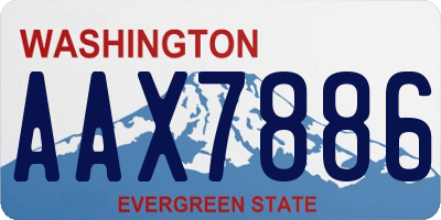 WA license plate AAX7886