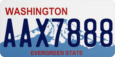 WA license plate AAX7888